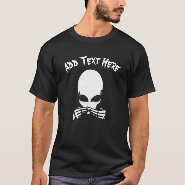 Alien, lägg till ordspråk, redigera text t shirt (Framsida)
