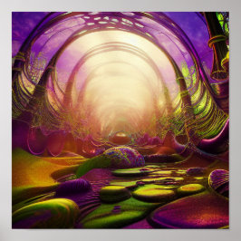 Alien Landcape Lucid Dreaming Tunnel Psychedelic Poster