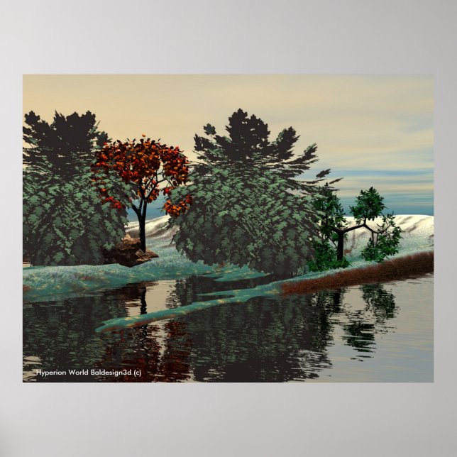 ALIEN LANDSCAPE /LAGOON IN HYPERION Sci_Fi Poster (Framsidan)