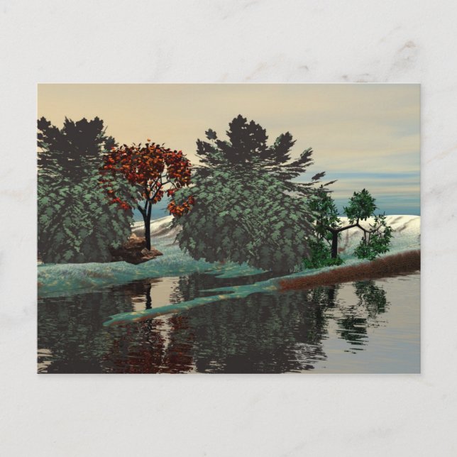 ALIEN LANDSCAPE /LAGOON IN HYPERION VYKORT (Framsida)