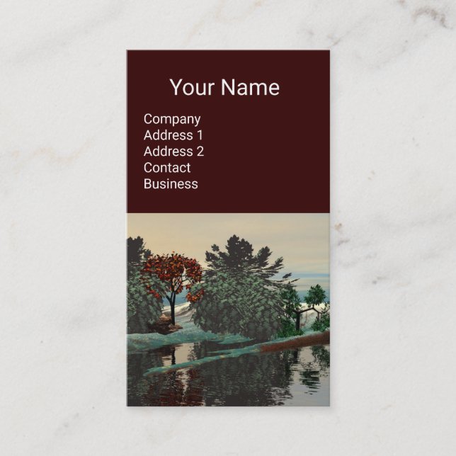 ALIEN LANDSCAPE,TRÄD LAGOON HYPERION Sci Fi Brown Visitkort (Framsida)