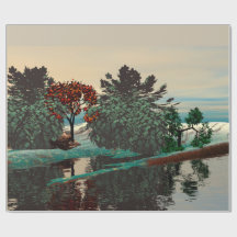 ALIEN LANDSCAPE,TRÄD,LAGOON HYPERION Sci Fi