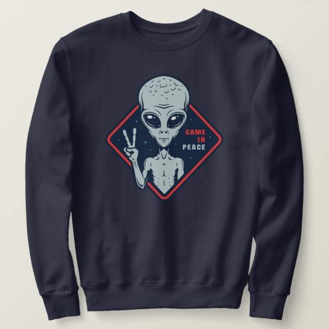 Alien Lång Ärmad Tröja (Design framsida)