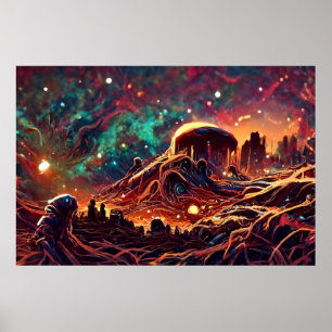 Alien Ligcape i Rymden   ABSTRAKT Poster