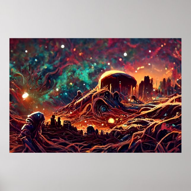 Alien Ligcape i Rymden | ABSTRAKT Poster (Framsidan)
