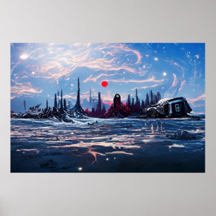 Alien Ligcape i Rymden ABSTRAKT Poster