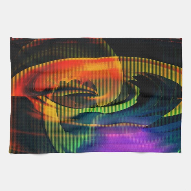 Alien liggande regnbåge, Abstrakt Kökshandduk (Horisontell)