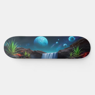 Alien liggande vattenfall Måne Mini Skateboard Bräda 18,5 Cm