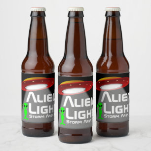 Alien Light Storm Area 51 Ölflaska Etikett