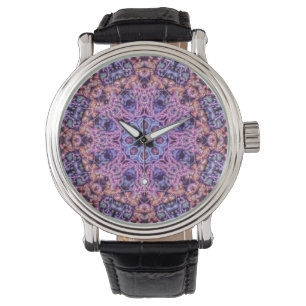 Alien Lila Psychedelic Kaleidoscopic Mandala Armbandsur