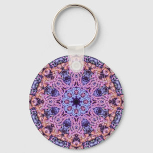 Alien Lila Psychedelic Kaleidoscopic Mandala Nyckelring