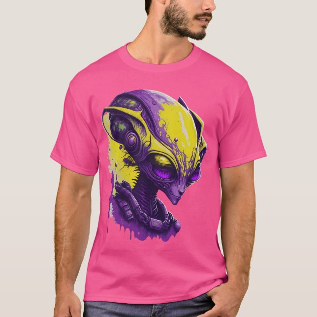 Alien Lila T Shirt (Framsida)