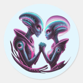 Alien lite Stickers Runt Klistermärke