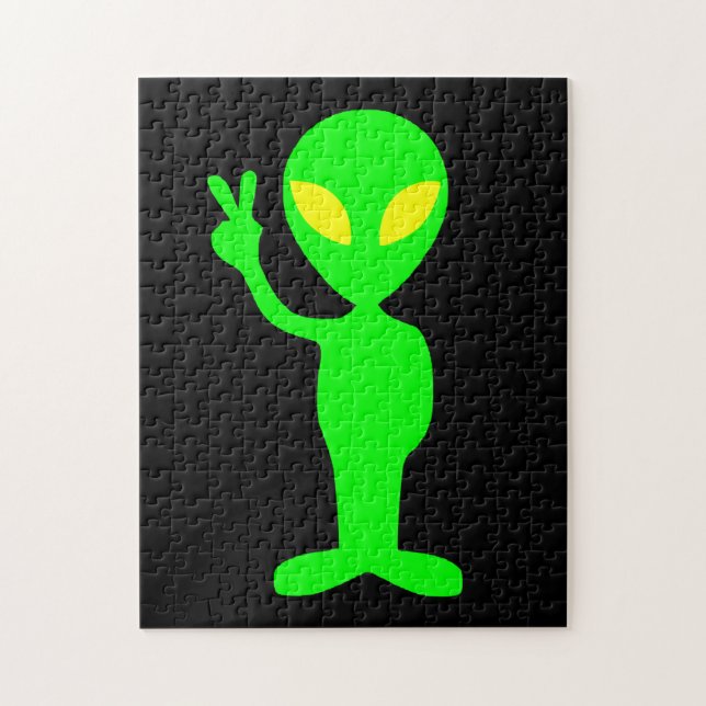 ALIEN LITTLE GRÖNT MAN JIGSAW PUZZLE PUSSEL (Vertikal)