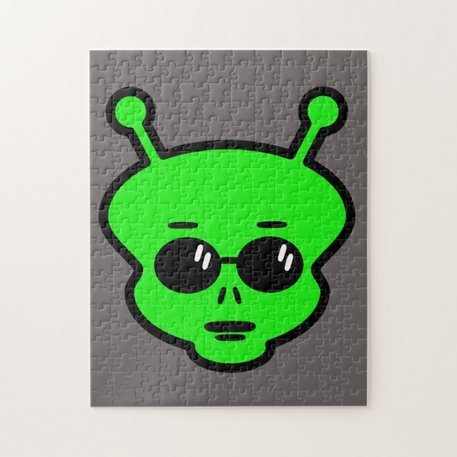 ALIEN LITTLE GRÖNT MAN JIGSAW PUZZLE PUSSEL (Vertikal)
