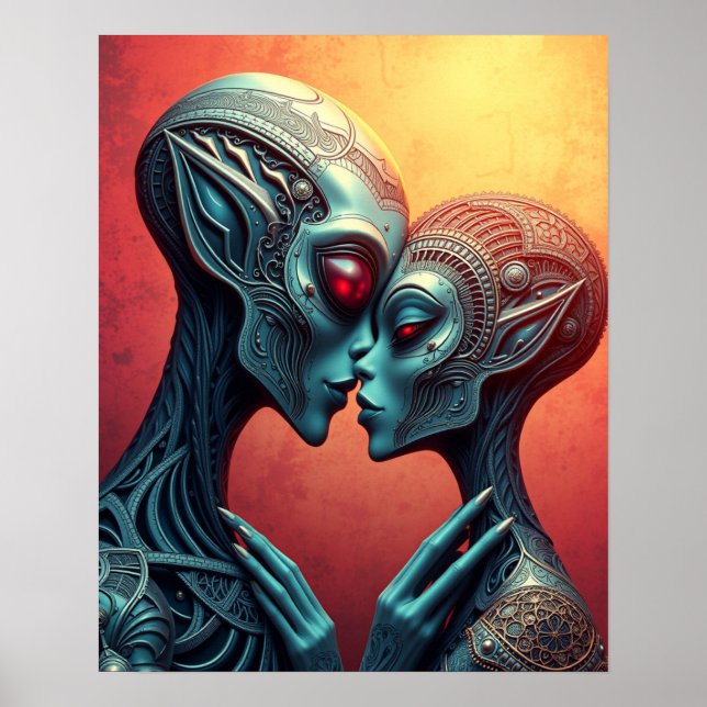 Alien Lovers Sci-Fi Poster (Framsidan)