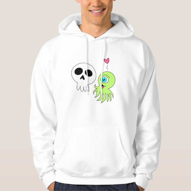 Alien Loves Skull Hoodie  (Framsida)