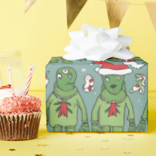 Alien lustig helgdag julomslutning papper presentpapper
