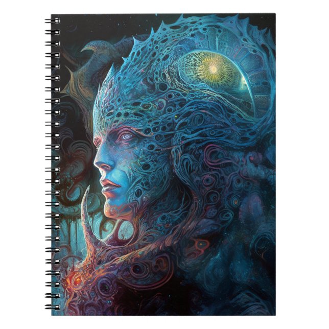 Alien Man Surreal Sci-Fi Art Anteckningsbok (Framsidan)