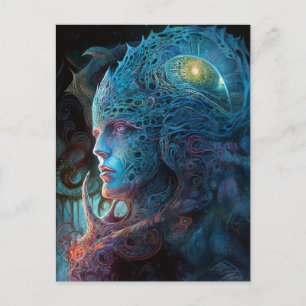 Alien Man Surreal Sci-Fi Art Vykort