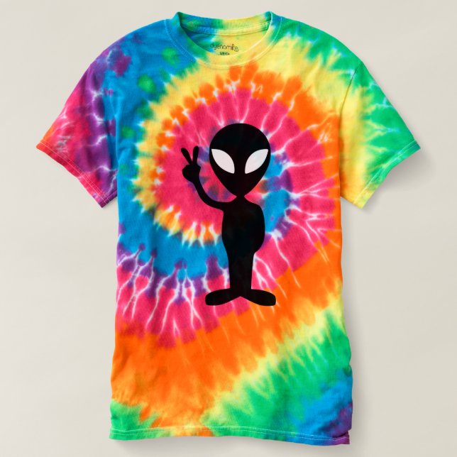 Alien Manar Spiral Tie-Dye T-Shirt (Design framsida)