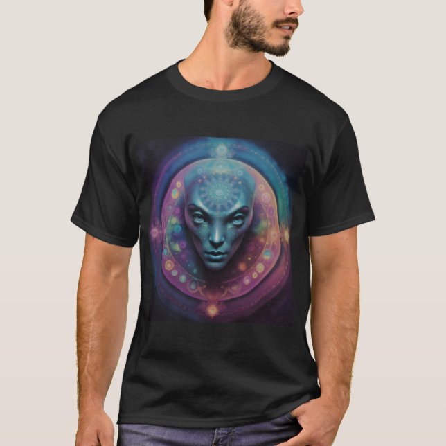 Alien Mandala-designen T Shirt (Framsida)