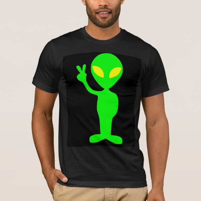 ALIEN MARTIAN GRÖNT MAN T-SHIRTS TEES (Framsida)