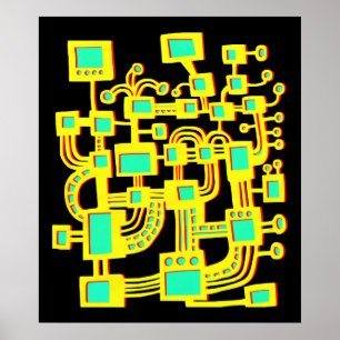Alien Maskin - Färg Poster