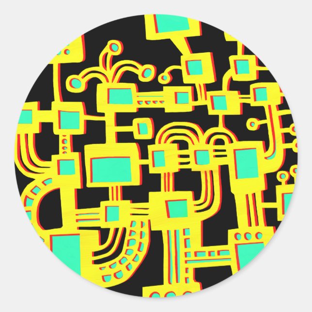 Alien Maskin Runt Klistermärke (Framsida)