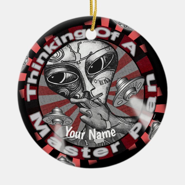 Alien Master Plan-ornament Julgransprydnad Keramik (Framsidan)