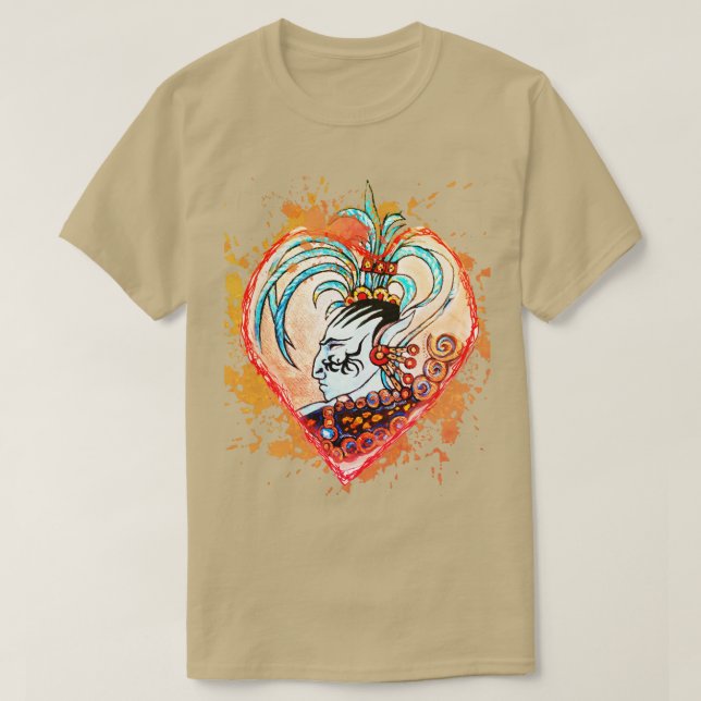 Alien Maya Elf Konstig Heart Horror T Shirt (Design framsida)