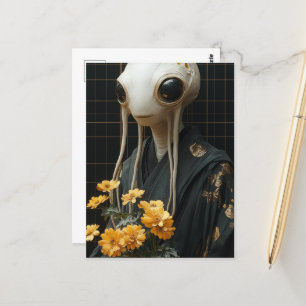 Alien med Gula blommor Vykort