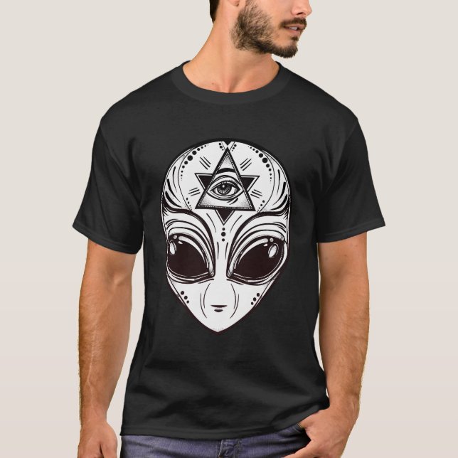 Alien med hela Öga Illuminati T Shirt (Framsida)