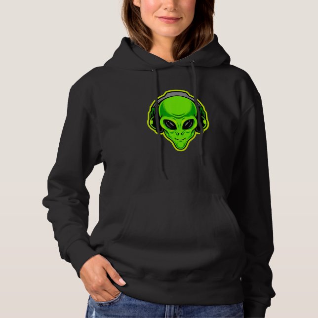 Alien med hörlurar är Redot T Shirt (Framsida)