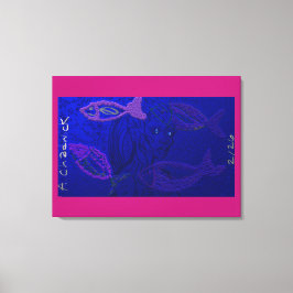 Alien Mermaid with Semi-Transparent Fish Canvastryck