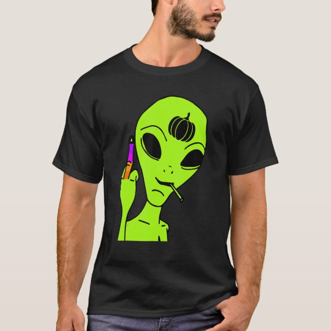 Alien Mitten Finger Lazy Halloween Costume Ufo Pu T Shirt (Framsida)