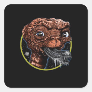 Alien Monster Fyrkantigt Klistermärke
