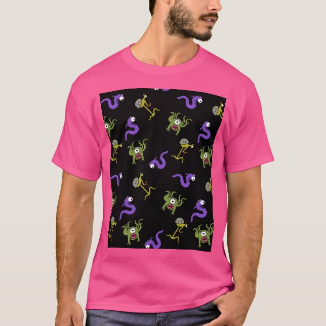 Alien Mönster T Shirt (Framsida)
