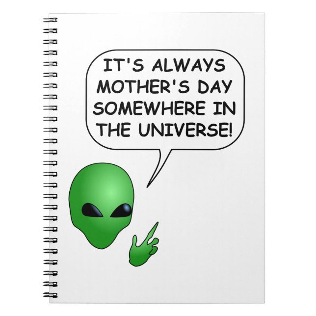 Alien Mors dag Anteckningsbok Med Spiral (Framsidan)