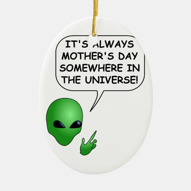 Alien Mors dag Julgransprydnad Keramik (Framsidan)