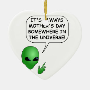 Alien Mors dag Julgransprydnad Keramik
