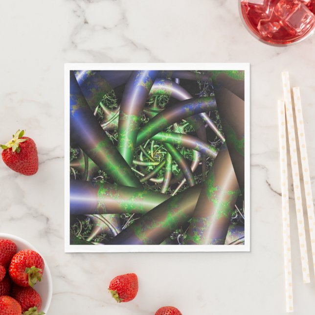 Alien | Multifärgad Fractal Art Pappersservett (Insitu)
