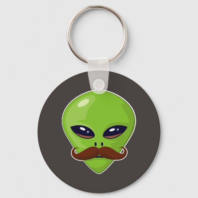 Alien Mustache Nyckelring (Framsida)