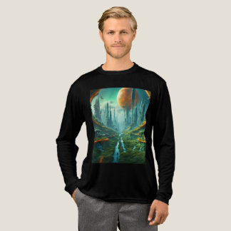 Alien Nature & Futuristiska City Surreal Sci-Fi Ar T Shirt