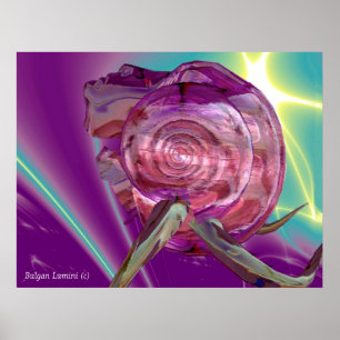 ALIEN NEREIDE,NYMPH OF VATTEN,ROSA SEASHELL Sci-Fi Poster