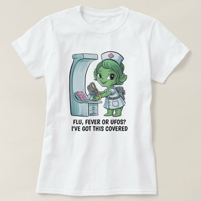 Alien Nurse T Shirt (Design framsida)