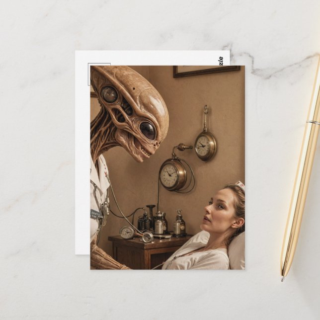 Alien Nurse Vykort (Fram/Back In Situ)