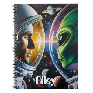 Alien och Astronaut i Space Personlig Anteckningsbok