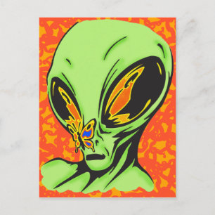 Alien och Butterfly Vykort