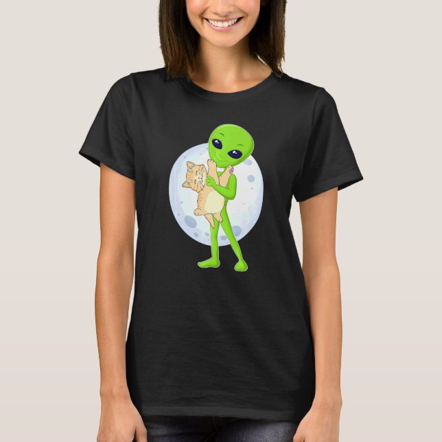Alien och Cat Ufo 51-området har alltid trott T Shirt (Framsida)